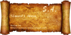 Simonfi Anna névjegykártya