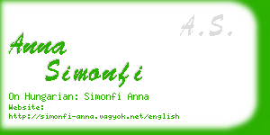 anna simonfi business card